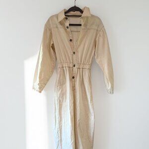 Something Navy Denim Jumpsuit | Color: Ecru | Size: XS